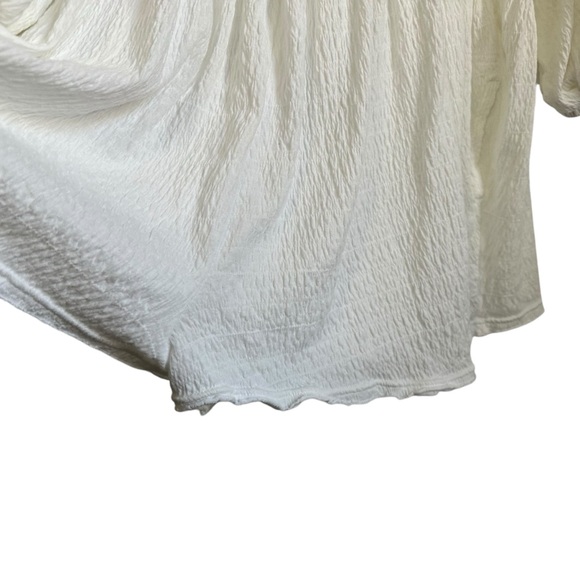 Free People FP Beach Beyond Obsessed Romper Sz Medium White Textured Boho - Picture 5 of 9